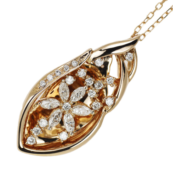 K18PG diamond pendant necklace 0.50ct 