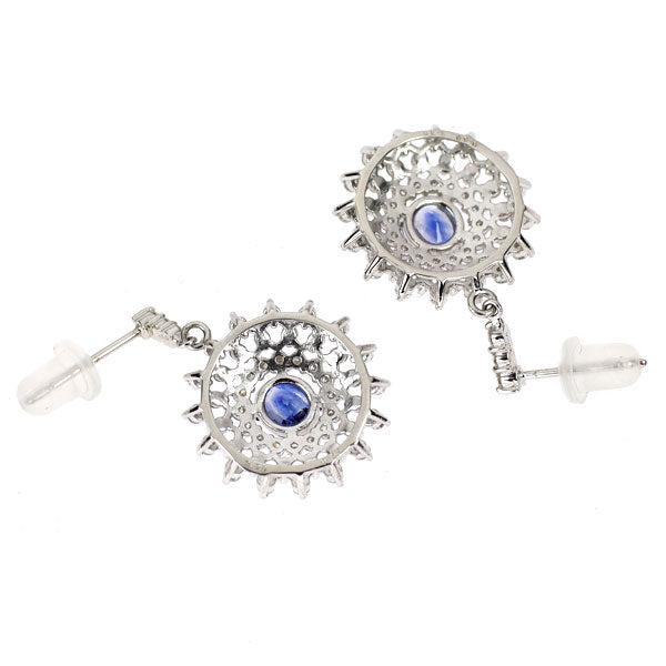 New Pt950/Pt900 Sapphire Diamond Earrings 0.78ct D1.00ct [Escore] 