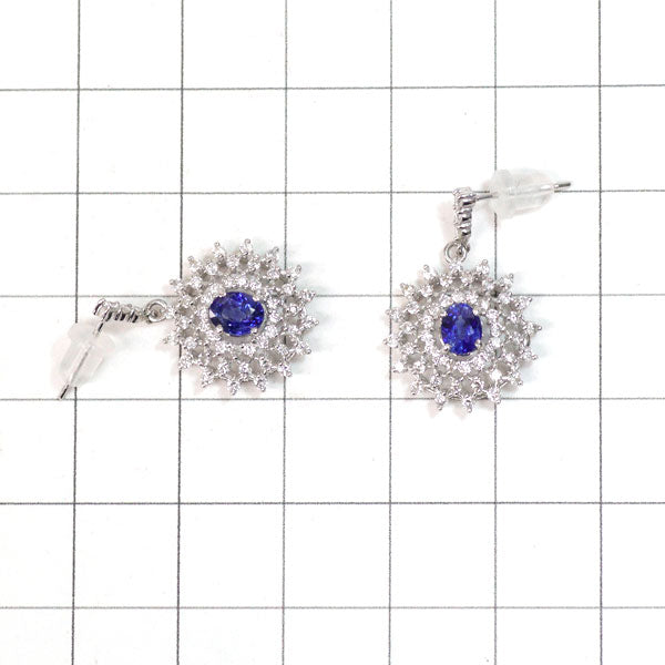 New Pt950/Pt900 Sapphire Diamond Earrings 0.78ct D1.00ct [Escore] 