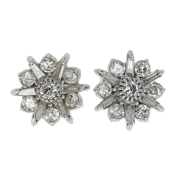 New K18WG Diamond Earrings 0.56ct Flower [Escore] 