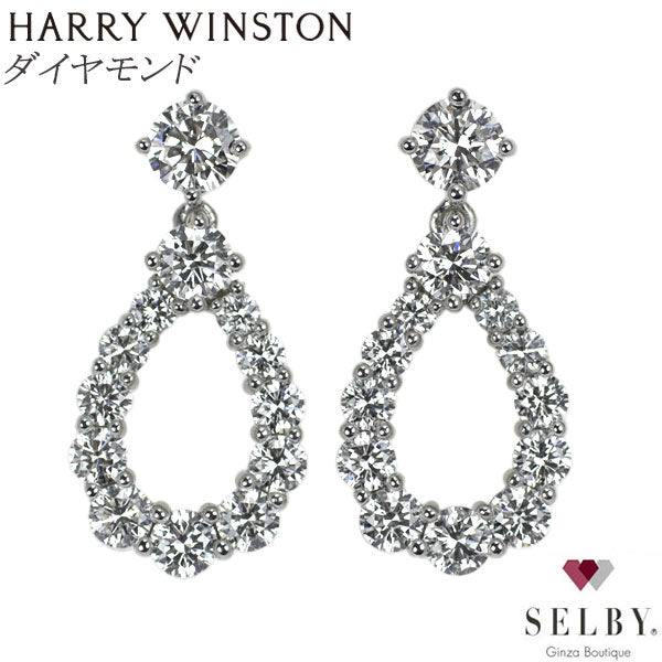 Harry Winston Pt950 Diamond Earrings Loop Medium 《Selby Ginza Store》 