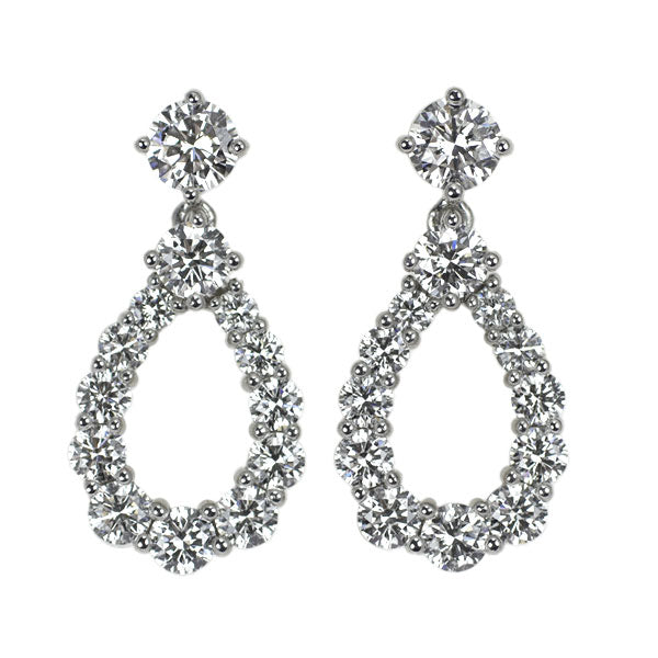 Harry Winston Pt950 Diamond Earrings Loop Medium 《Selby Ginza Store》 