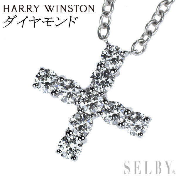 Harry Winston Pt950 Diamond Pendant Necklace Symbols Mini Cross 