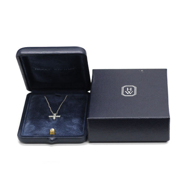 Harry Winston Pt950 Diamond Pendant Necklace Symbols Mini Cross 