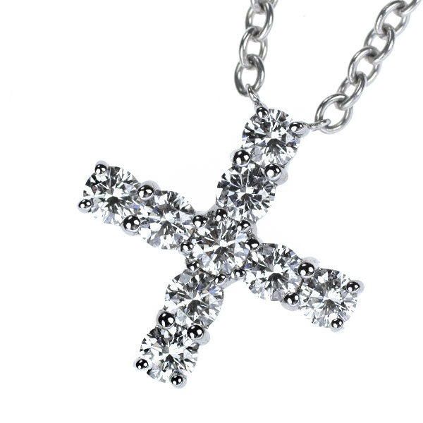 Harry Winston Pt950 Diamond Pendant Necklace Symbols Mini Cross 