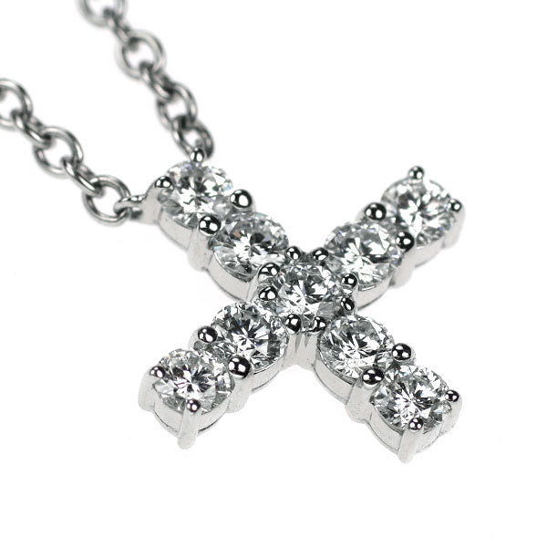 Harry Winston Pt950 Diamond Pendant Necklace Symbols Mini Cross 