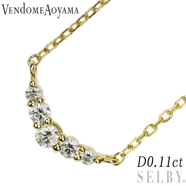 Vendome Aoyama K18YG diamond pendant necklace 0.11ct 