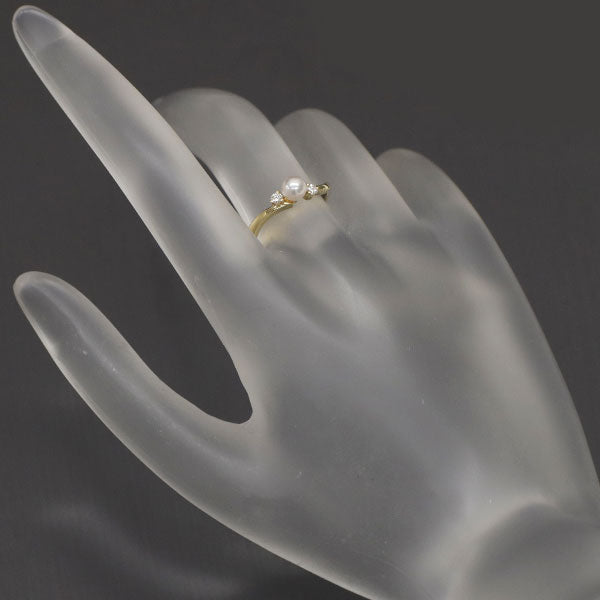 MIKIMOTO K18YG Akoya Baby Pearl Diamond Ring, Diameter 4.2mm 