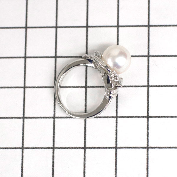 Mikimoto Pt950 Akoya pearl diamond ring diameter approx. 9.3mm 