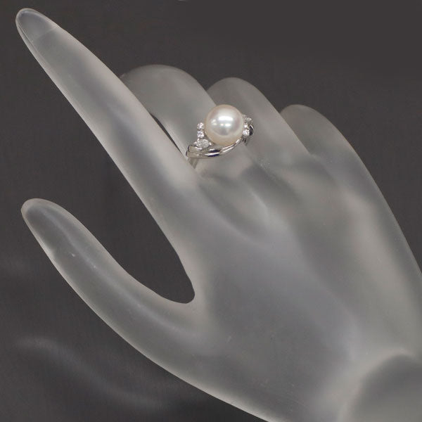 Mikimoto Pt950 Akoya pearl diamond ring diameter approx. 9.3mm 