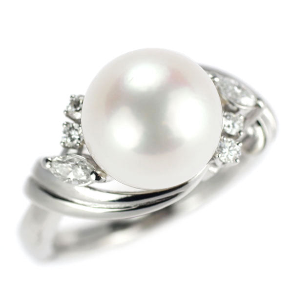 Mikimoto Pt950 Akoya pearl diamond ring diameter approx. 9.3mm 