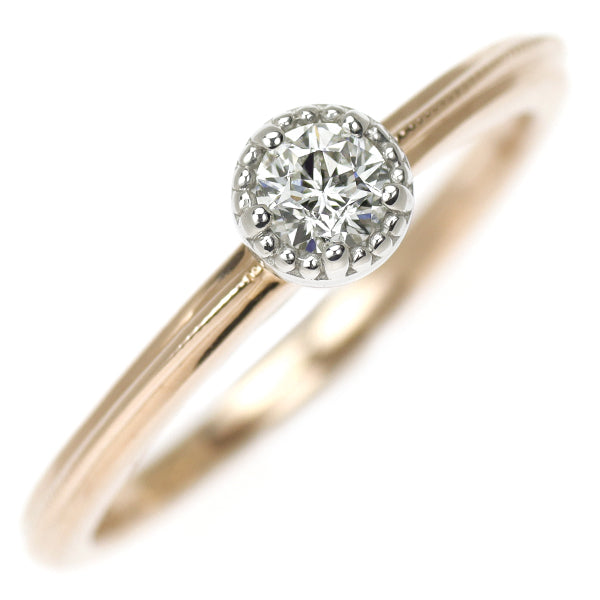 Wish upon a star K18PG/Pt950 Diamond Ring 0.155ct D0.01ct 