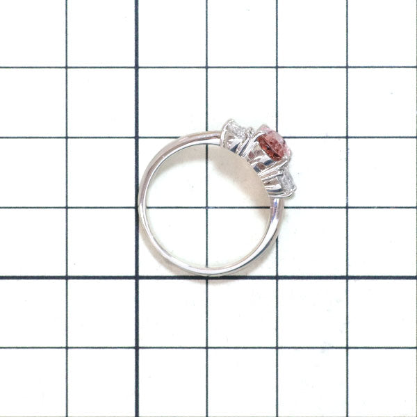 希少 Pt900 インペリアルトパーズ ダイヤモンド リング 1.59ct D0.60ct