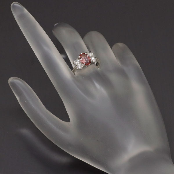 希少 Pt900 インペリアルトパーズ ダイヤモンド リング 1.59ct D0.60ct