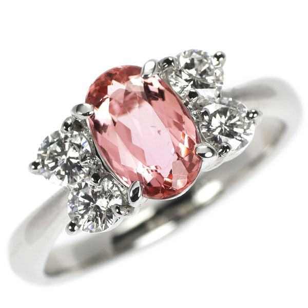 希少 Pt900 インペリアルトパーズ ダイヤモンド リング 1.59ct D0.60ct