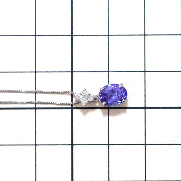 Pt タンザナイト ダイヤモンド ペンダントネックレス 1.27ct D0.12ct