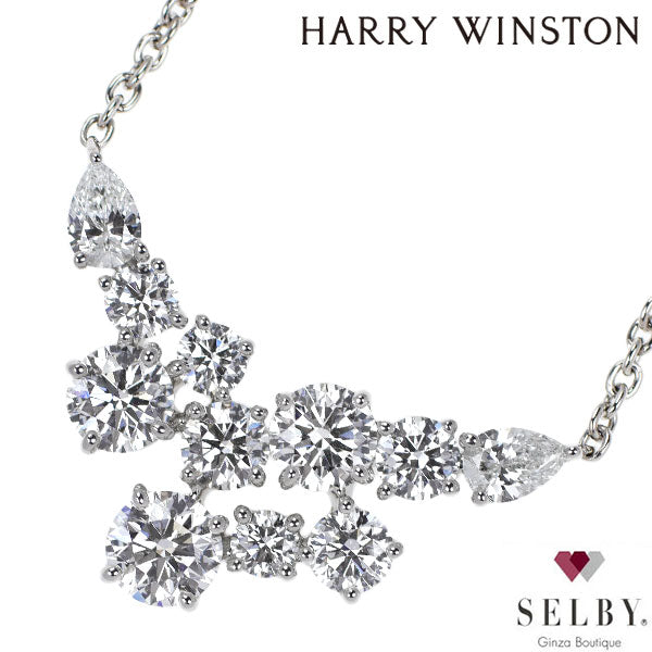 Harry Winston Pt950 Diamond Pendant Necklace Sparkling Cluster 《Selby Ginza Store》