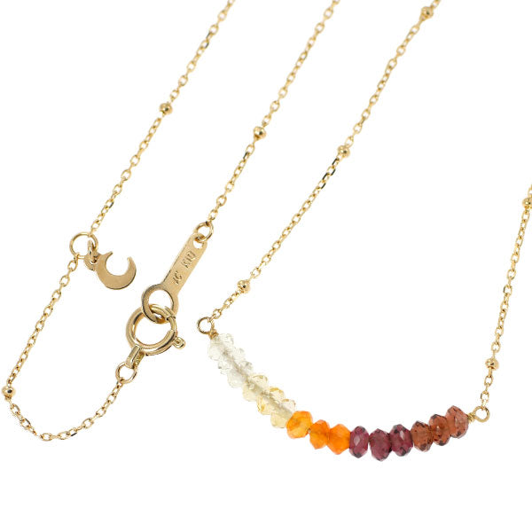 4℃ K10YG Fire Opal Color Stone Necklace
