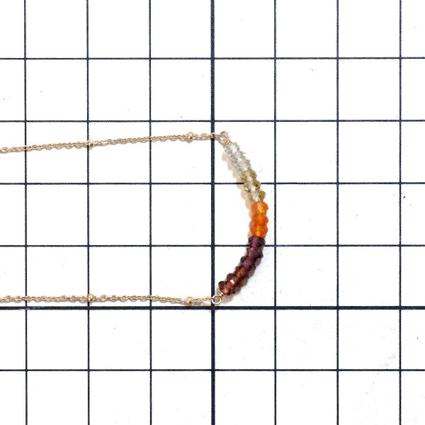 4℃ K10YG Fire Opal Color Stone Necklace