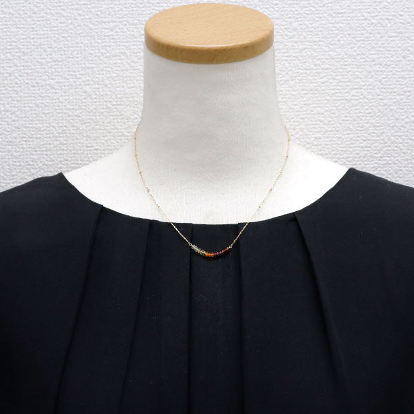4℃ K10YG Fire Opal Color Stone Necklace