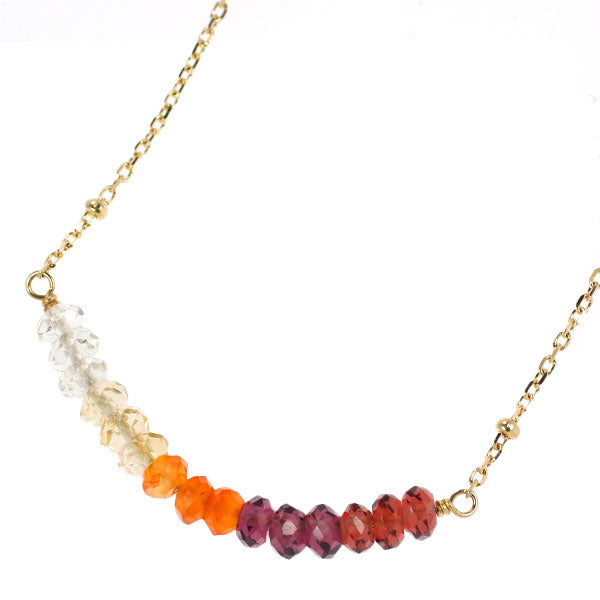 4℃ K10YG Fire Opal Color Stone Necklace