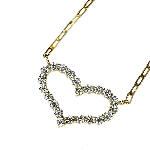 K18YG Diamond Pendant Necklace 0.45ct Heart 