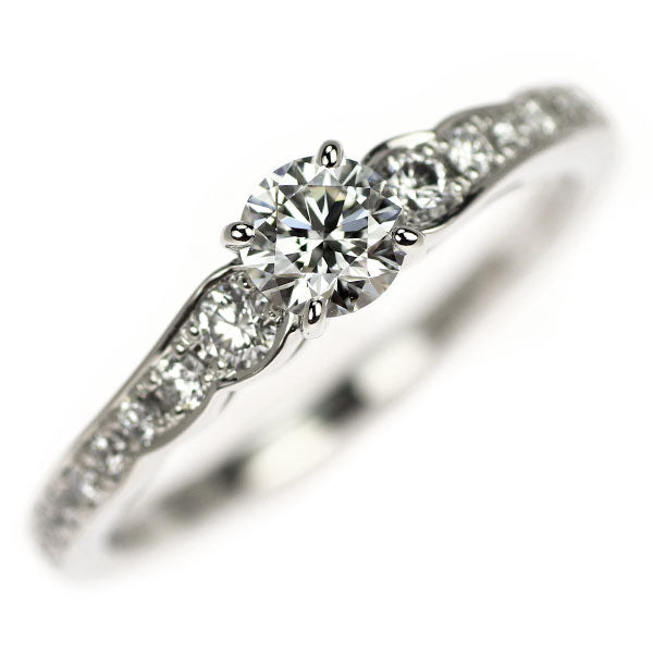 Niwa Pt950 Diamond Ring 0.26 F VS1 3EX Flower Beauty 