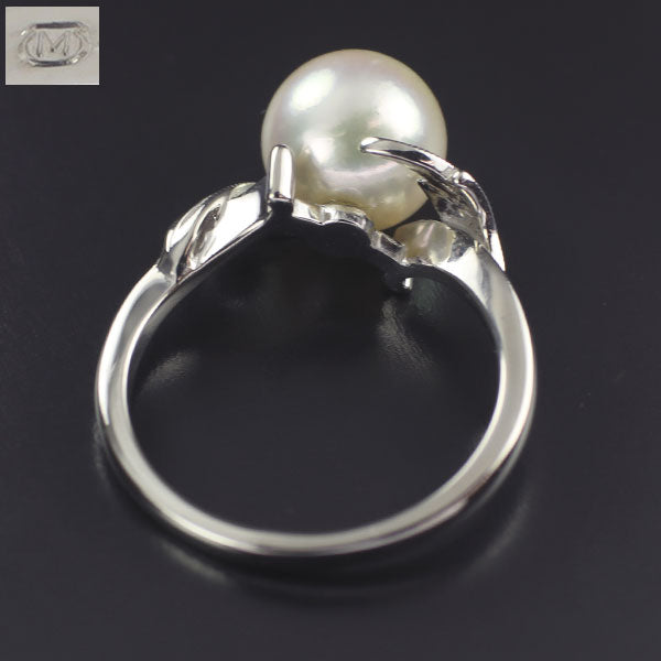 Mikimoto Pt900 Akoya pearl ring, diameter approx. 8.5mm 