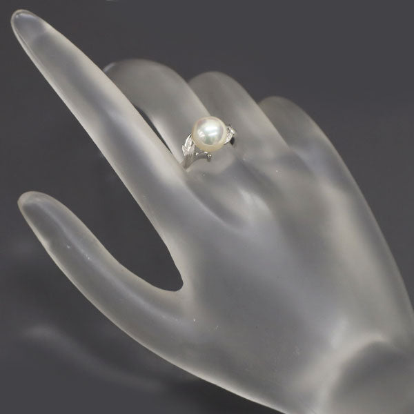 Mikimoto Pt900 Akoya pearl ring, diameter approx. 8.5mm 