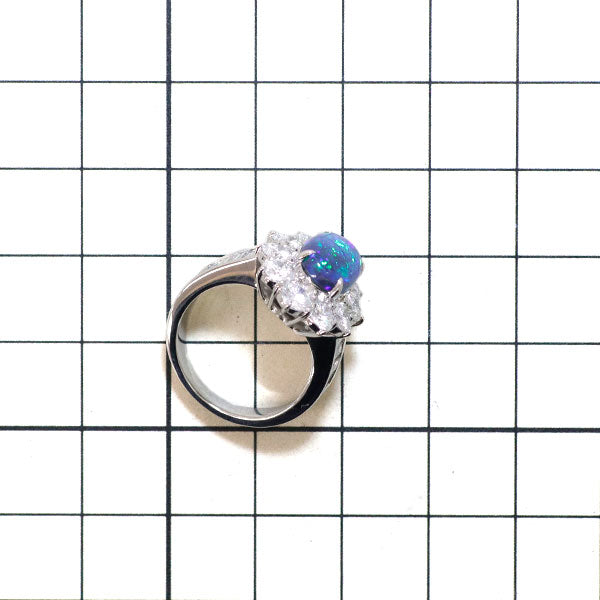 Pt900 ブラック オパール ダイヤモンド リング 1.87ct D2.58ct