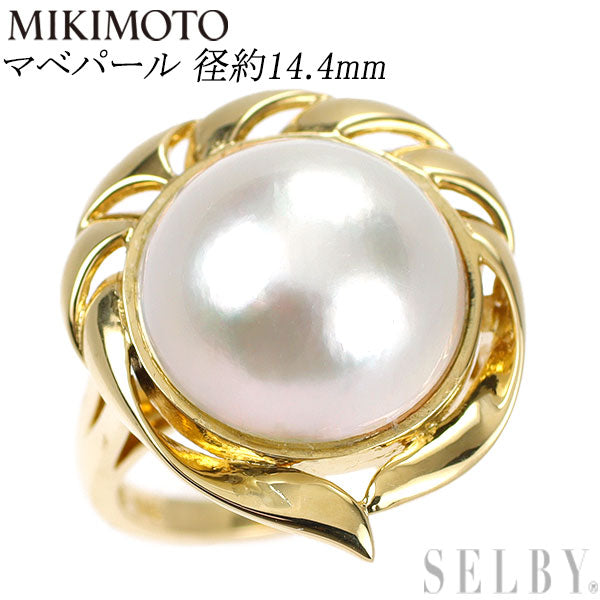 MIKIMOTO K18YG Mabe Pearl Ring, diameter approx. 14.4mm 