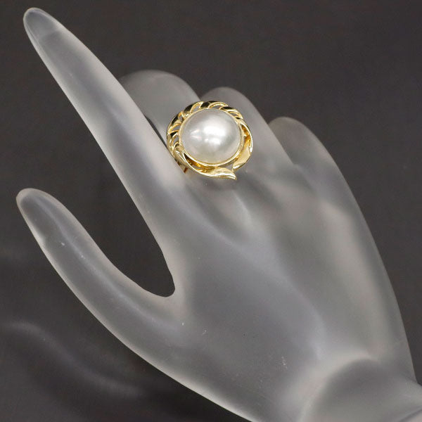 MIKIMOTO K18YG Mabe Pearl Ring, diameter approx. 14.4mm 