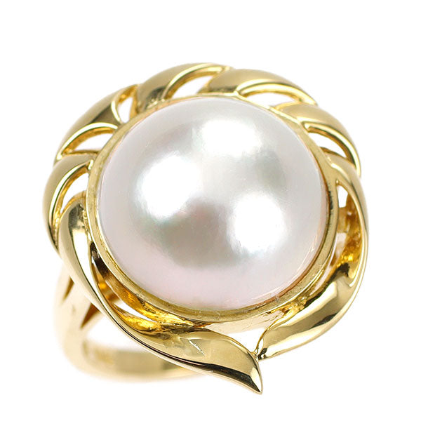 MIKIMOTO K18YG Mabe Pearl Ring, diameter approx. 14.4mm 