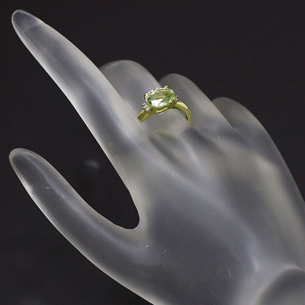 GSTV K18YG Sillimanite Diamond Ring 1.50ct D0.03ct 