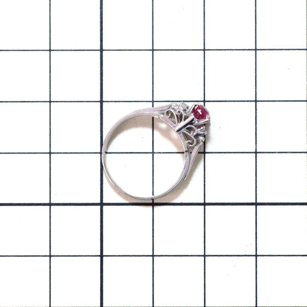 Pt900 ルビー ダイヤモンド リング 0.48ct