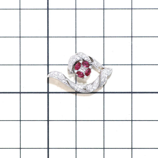 夏樹陽子/ルシオラ K18WG ルビー ダイヤモンド ペンダントトップ 0.35ct D0.33ct