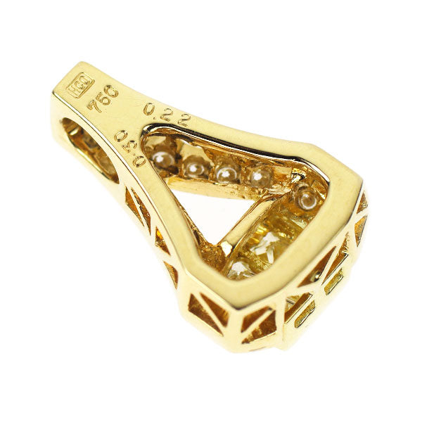 平和堂貿易 K18YG プリンセスカット ダイヤモンド ペンダントトップ 0.30ct D0.22ct