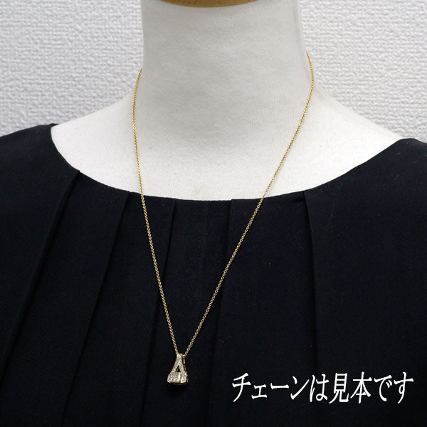 平和堂貿易 K18YG プリンセスカット ダイヤモンド ペンダントトップ 0.30ct D0.22ct