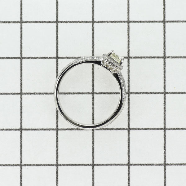 Pt900 エメラルドカット ダイヤモンド リング 0.622ct D0.40ct