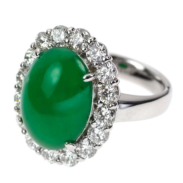 Pt900 翡翠 ダイヤモンド リング 8.21ct D2.00ct