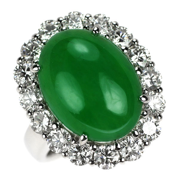 Pt900 翡翠 ダイヤモンド リング 8.21ct D2.00ct
