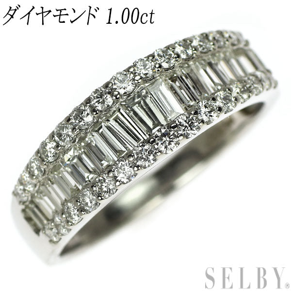 Pt900 diamond ring 1.00ct