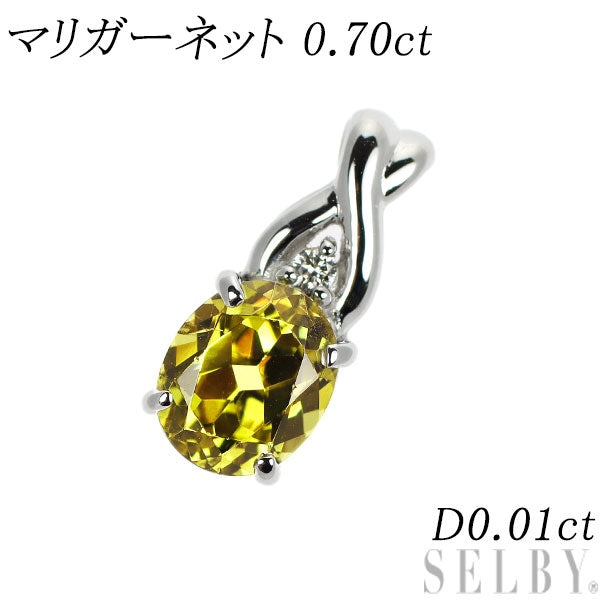 Pt900 マリガーネット ダイヤモンド ペンダントトップ 0.70ct D0.01ct