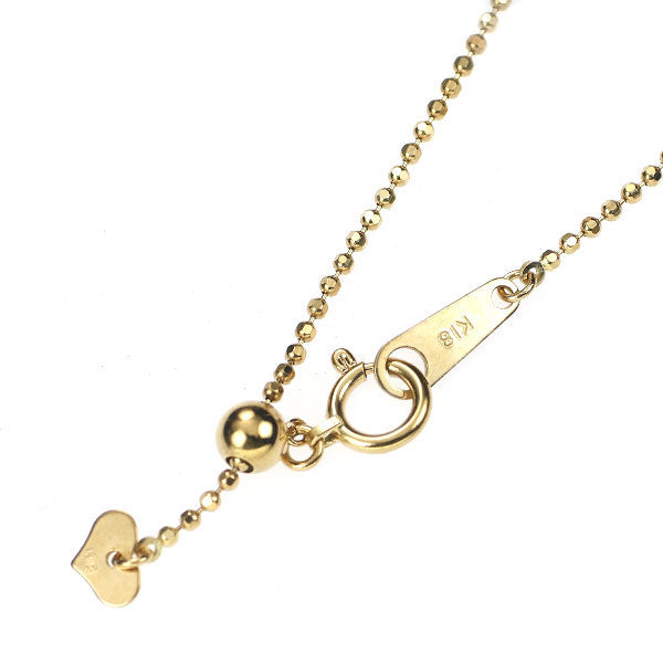 New K18YG Chain Necklace ~45cm Cut Ball 1.1mm 