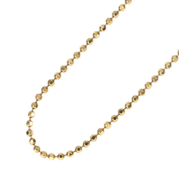 New K18YG Chain Necklace ~45cm Cut Ball 1.1mm 