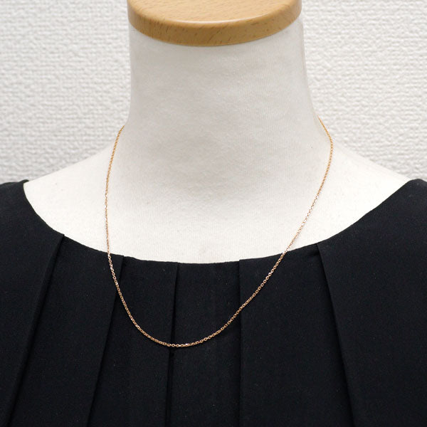 New K18PG Chain Necklace ~45cm Azuki 1.3mm 