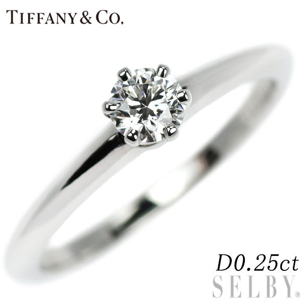 Tiffany Pt950 Diamond Ring 0.25ct Solitaire 