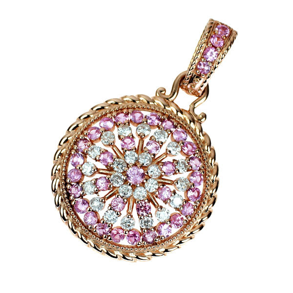 K18PG Pink Sapphire Diamond Pendant Top 0.76ct D0.38ct 