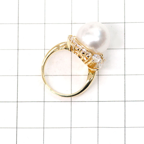 Queen K18YG White South Sea Pearl Diamond Ring Diameter approx. 12.2mm 