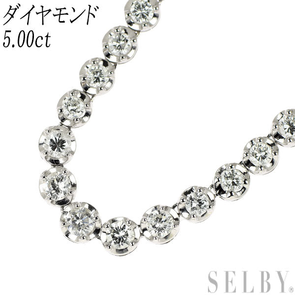 新品 K18WG ダイヤモンド ネックレス 5.00ct テニス – セルビーオンラインストア